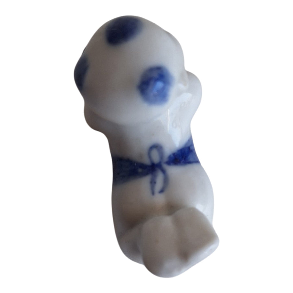 Chinees Blauw-Wit Porseleinen Karako Beeldje - Eetstokjeshouder