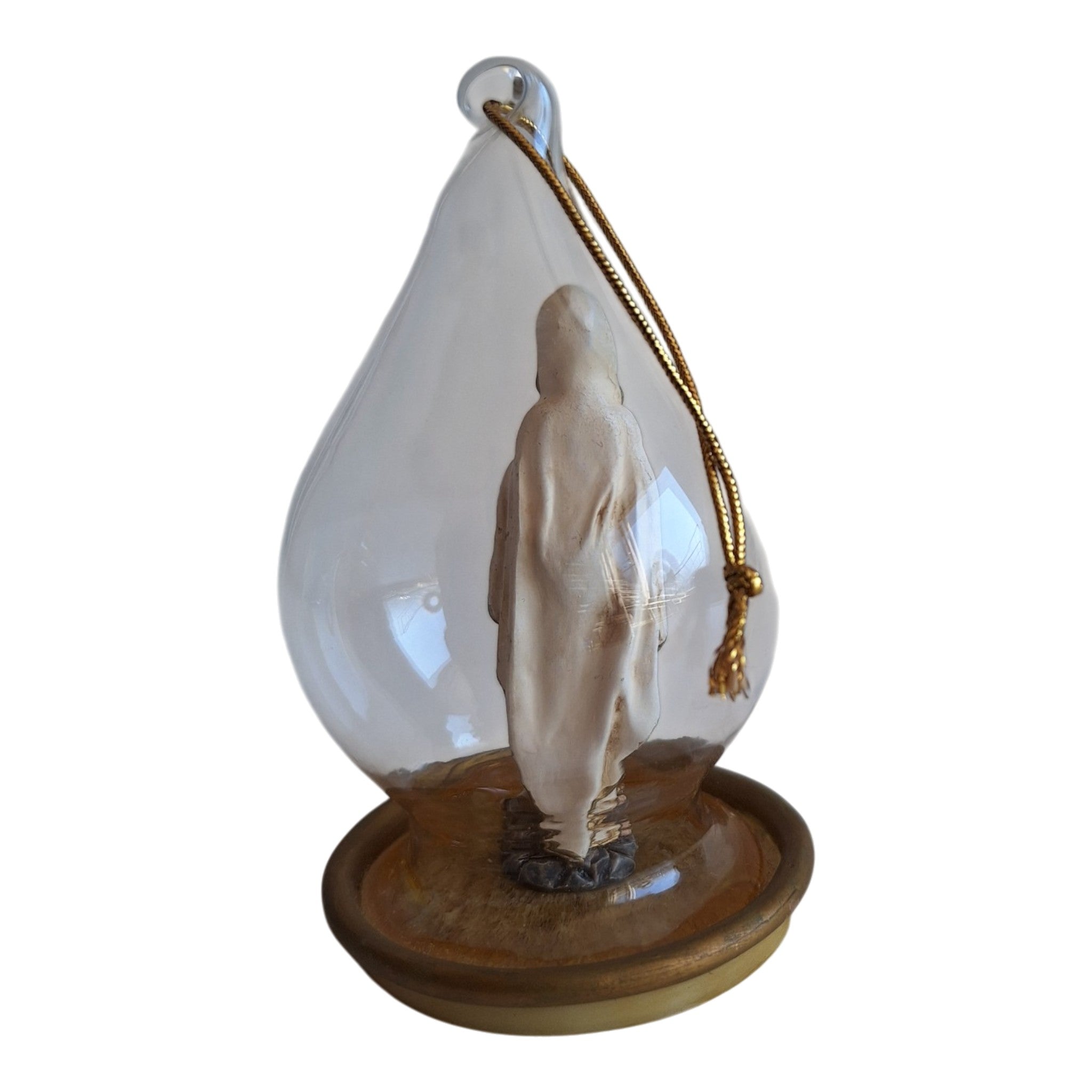 Maria van Lourdes Beeldje in Glazen Stolp - Devotie-object