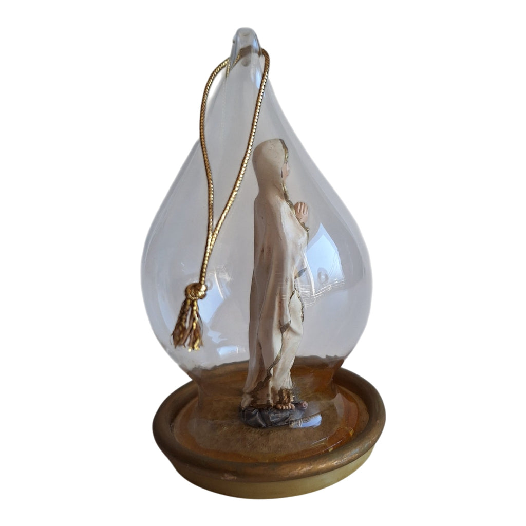 Maria van Lourdes Beeldje in Glazen Stolp - Devotie-object