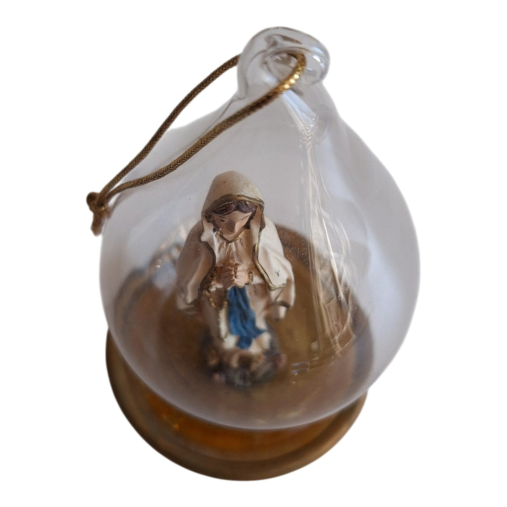 Maria van Lourdes Beeldje in Glazen Stolp - Devotie-object
