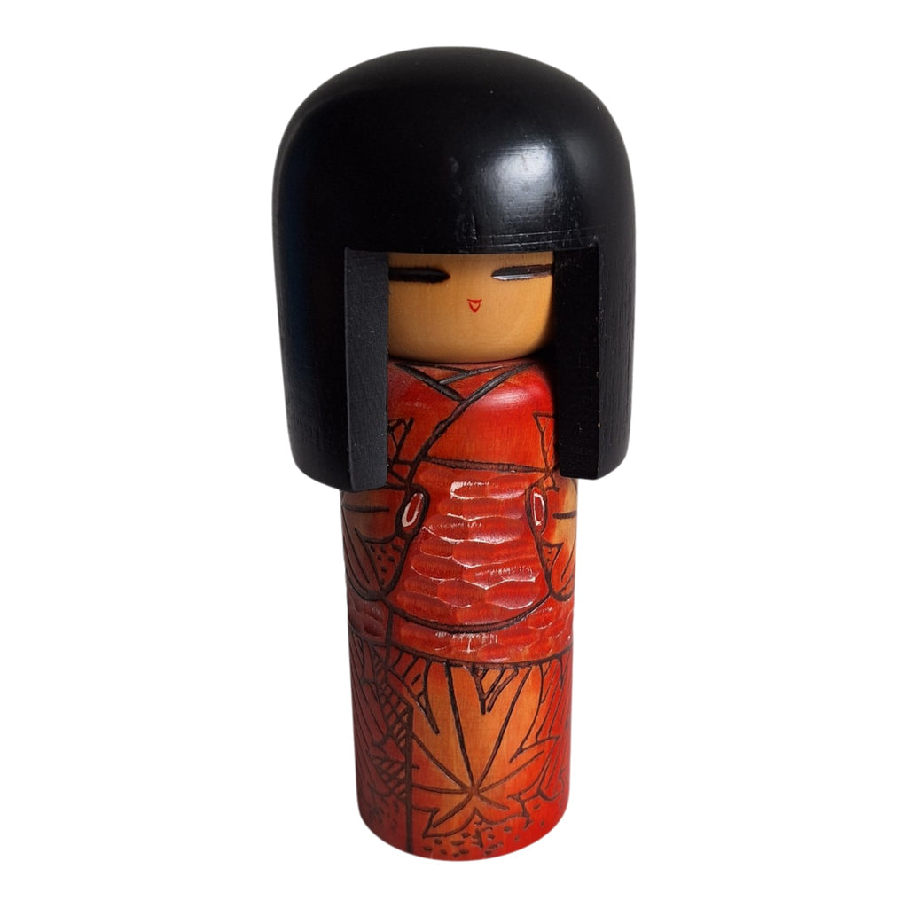 Sosaku Kokeshi - Shusaku Tokita - esdoornbladeren motief