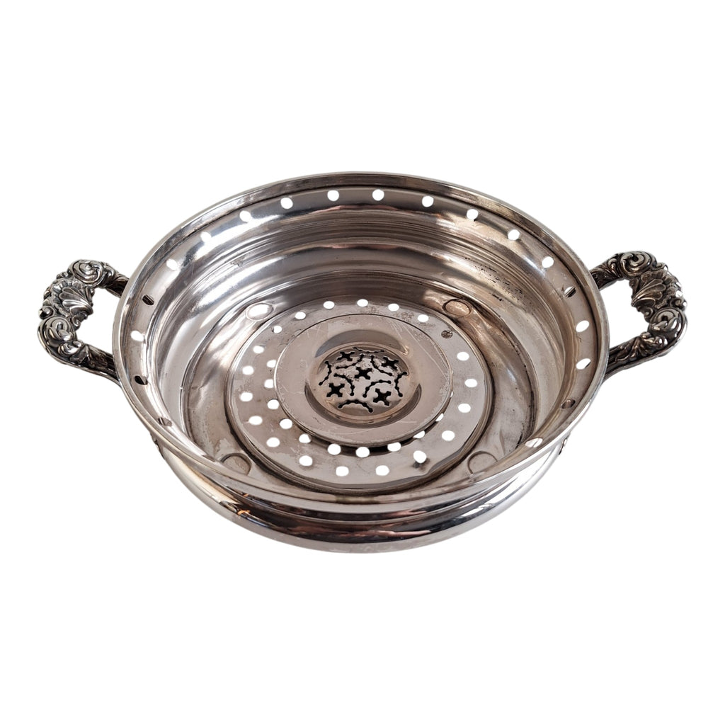 Silver-Plated Chinese Box with Porcelain Embellishment