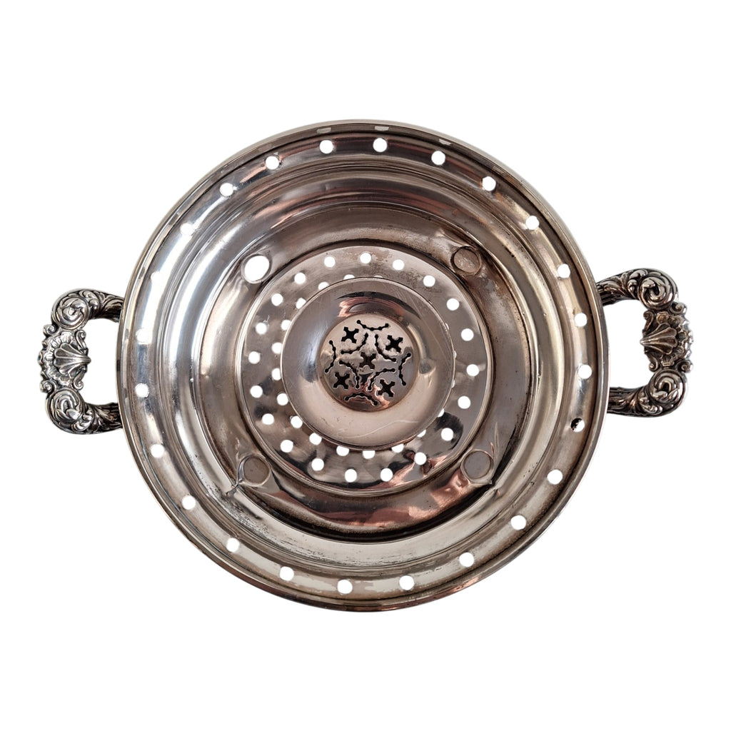 Silver-Plated Chinese Box with Porcelain Embellishment