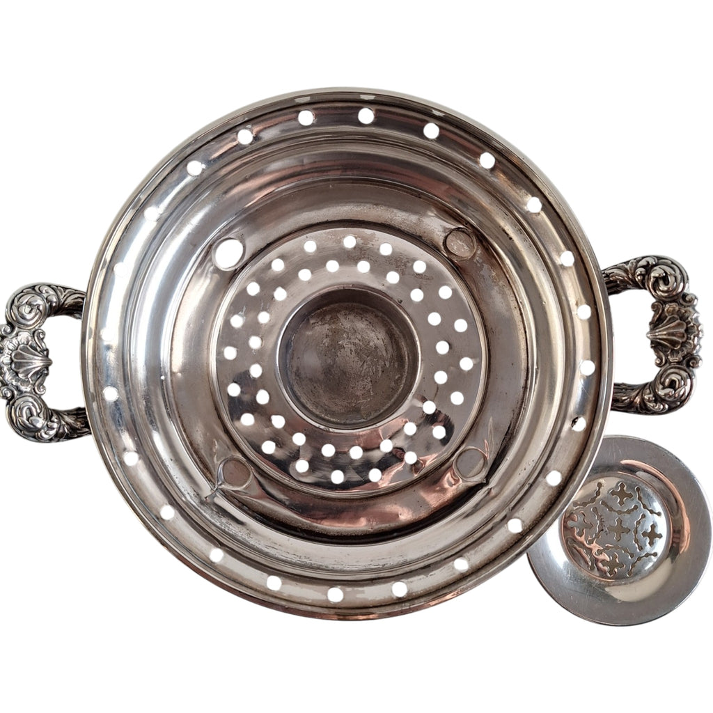 Silver-Plated Chinese Box with Porcelain Embellishment