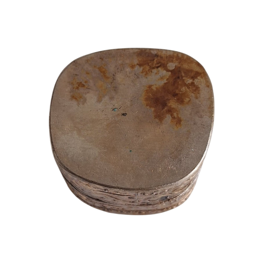 Silver-Plated Chinese Box with Porcelain Embellishment