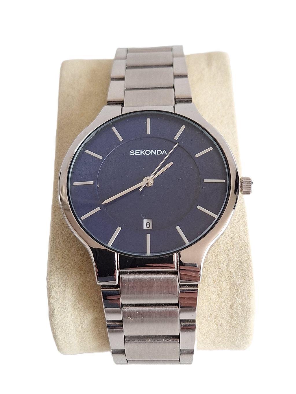 Sekonda herenhorloge - blauw wijzerplaat met datumaanduiding, 39mm