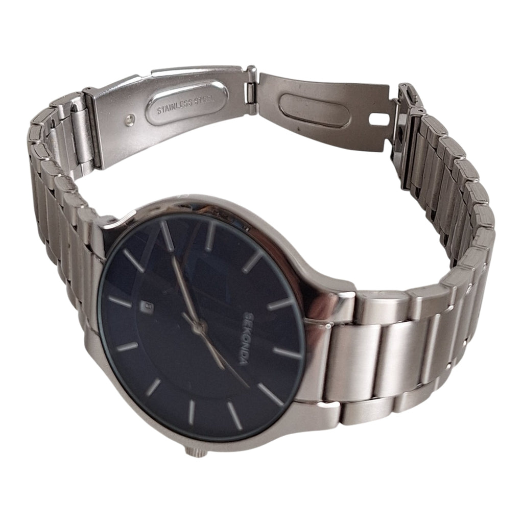 Sekonda herenhorloge - blauw wijzerplaat met datumaanduiding, 39mm