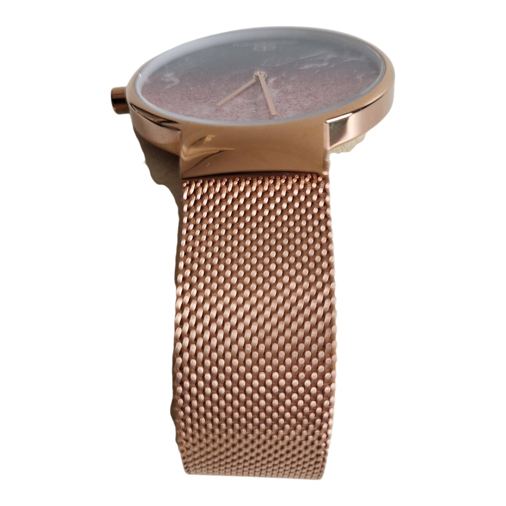 Dresselberg dameshorloge - rosé-goud met gemarmerde wijzerplaat en mesh band, 39mm