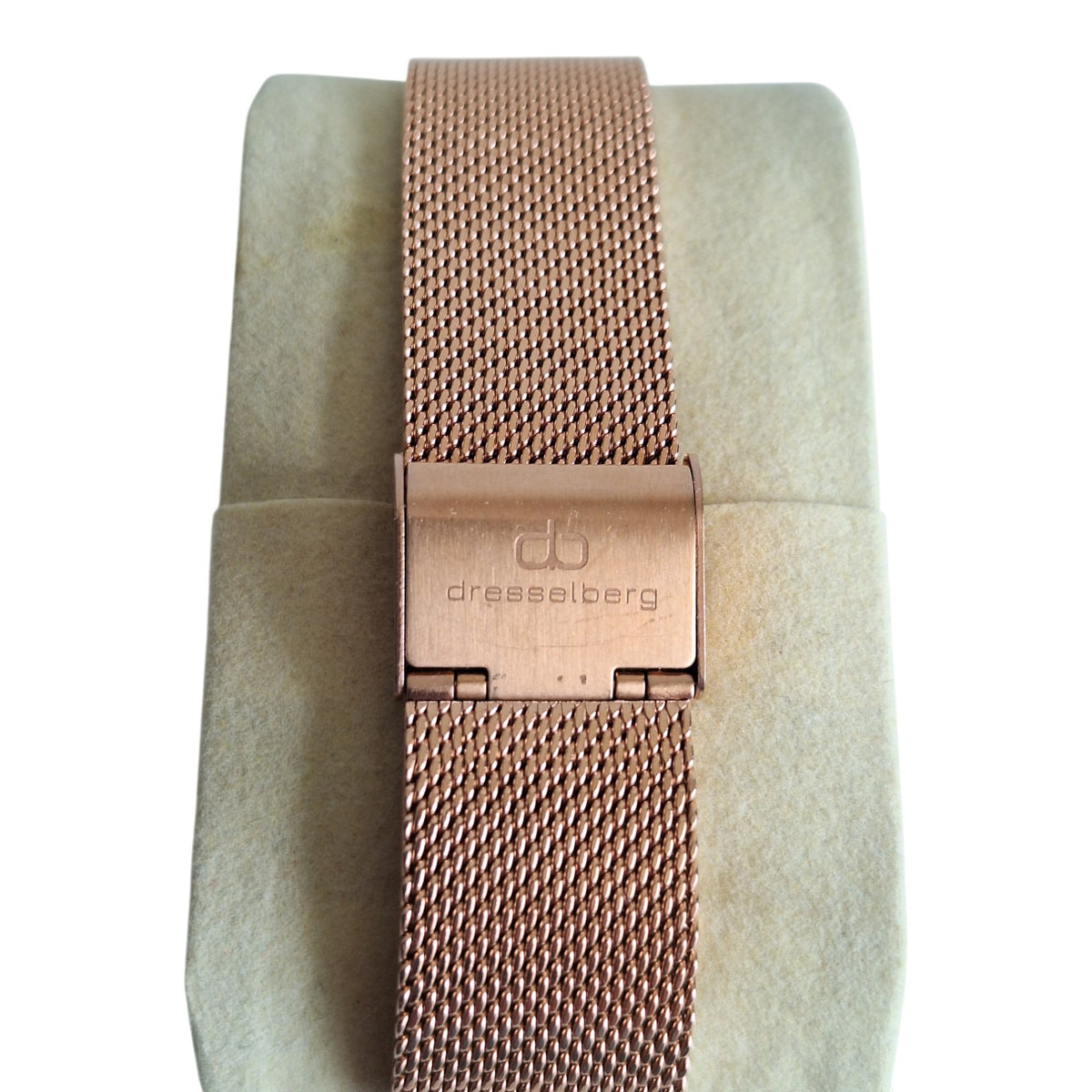 Dresselberg dameshorloge - rosé-goud met gemarmerde wijzerplaat en mesh band, 39mm