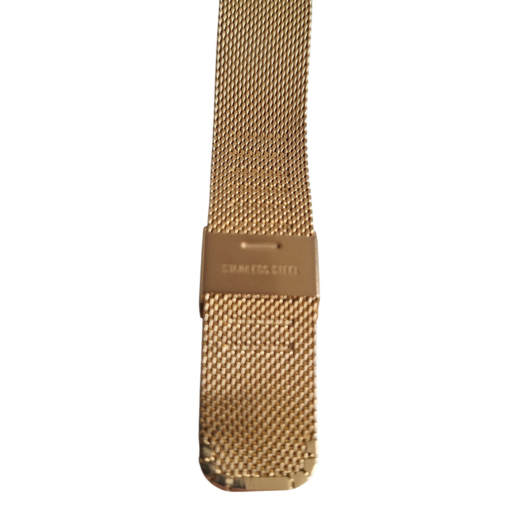 Dresselberg dameshorloge - gouden kast met slangenprint wijzerplaat en mesh band, 39mm
