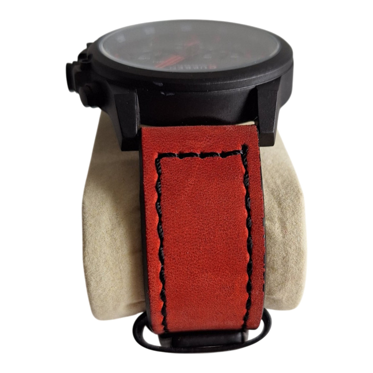 Curren 8314 herenhorloge - zwart met rode accenten en rood leren band, 47mm