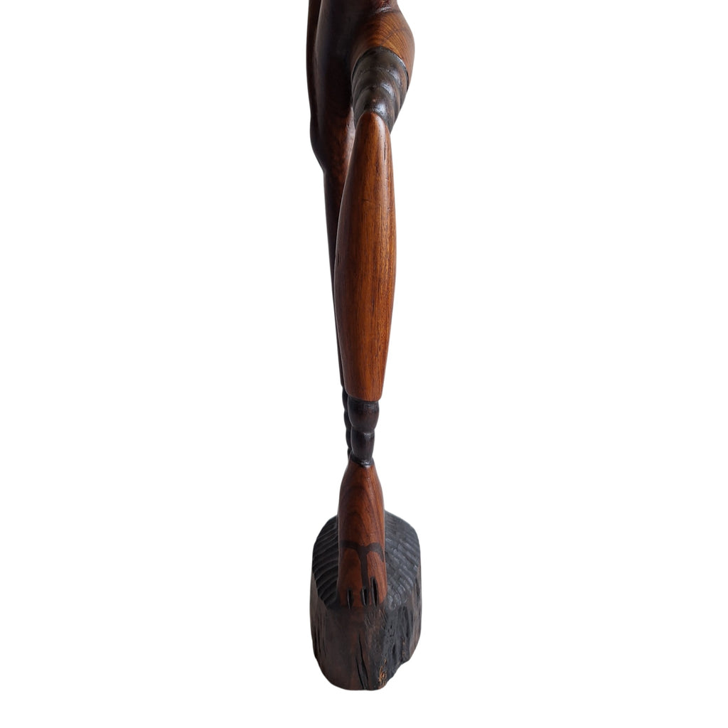 Houten beeld van gestileerde Afrikaanse vrouw - boho stijl