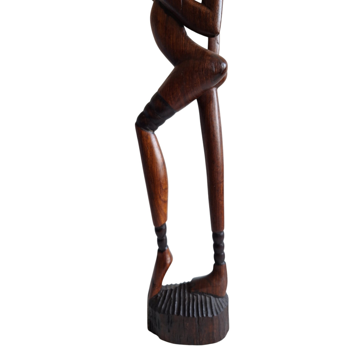 Houten beeld van gestileerde Afrikaanse vrouw - boho stijl