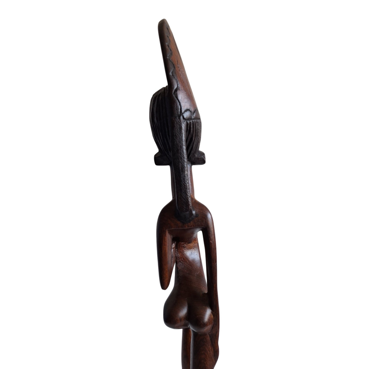 Houten beeld van gestileerde Afrikaanse vrouw - boho stijl