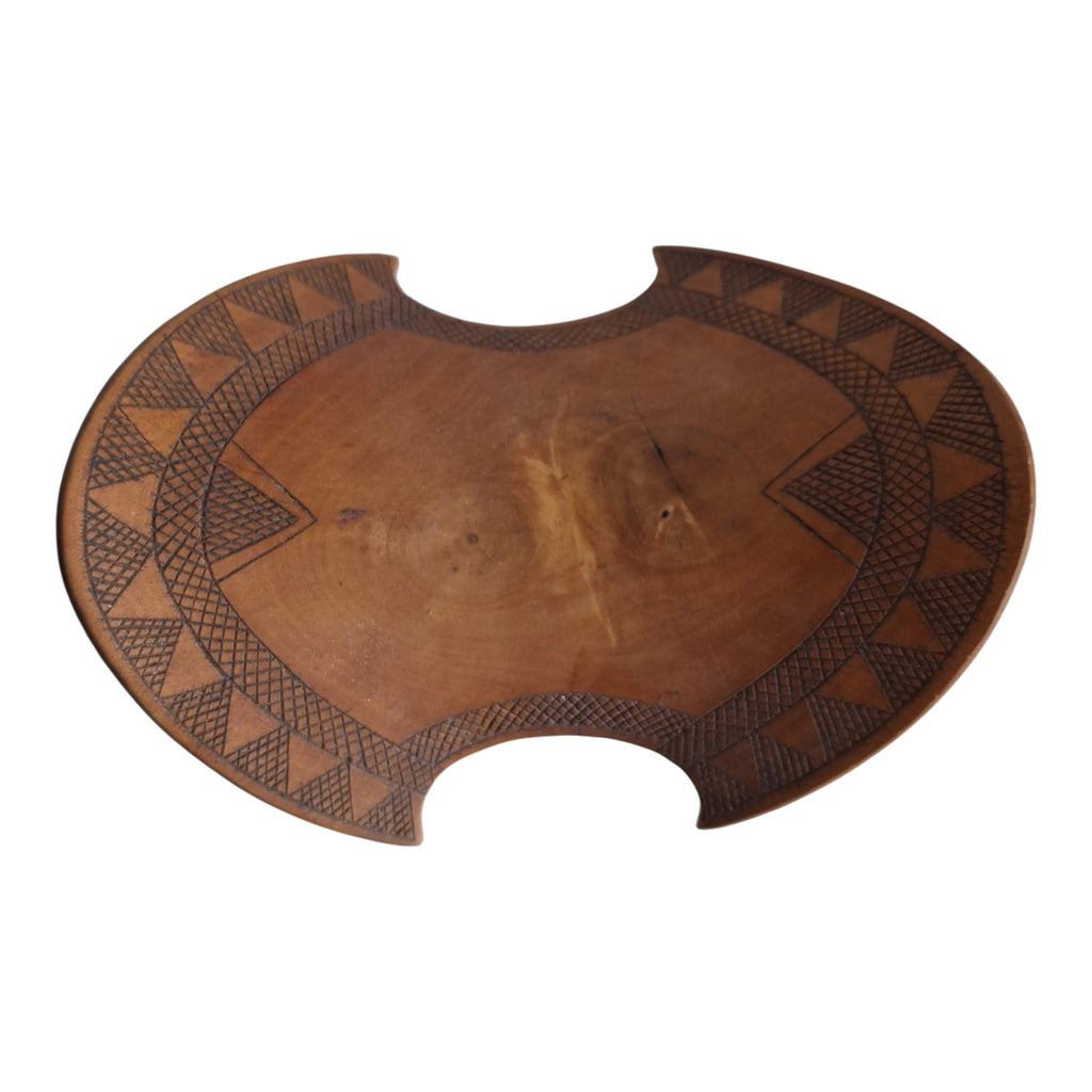 Houten Borkoto-neksteun - geometrische decoratie en draaglus