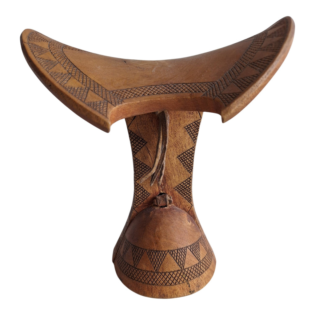 Houten Borkoto-neksteun - geometrische decoratie en draaglus