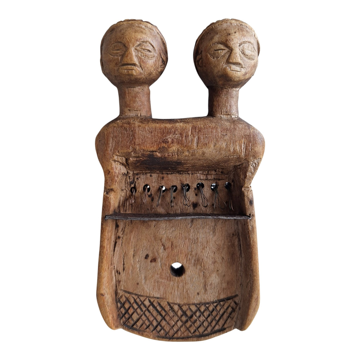 Houten Dogon-sanza met twee hoofden - zonder toetsen