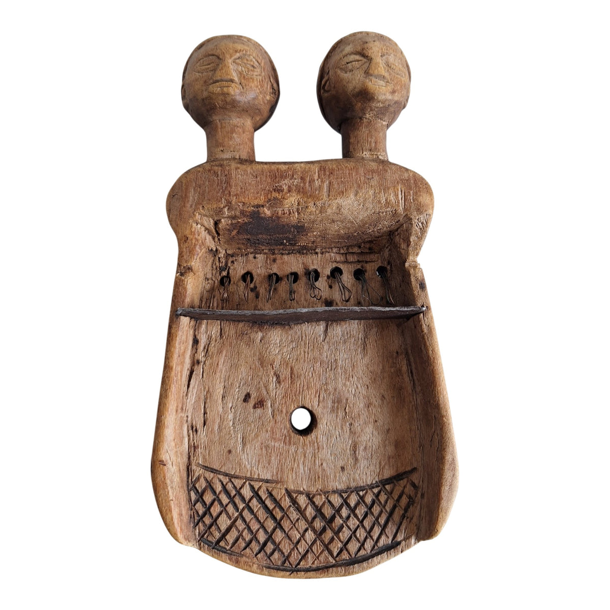 Houten Dogon-sanza met twee hoofden - zonder toetsen