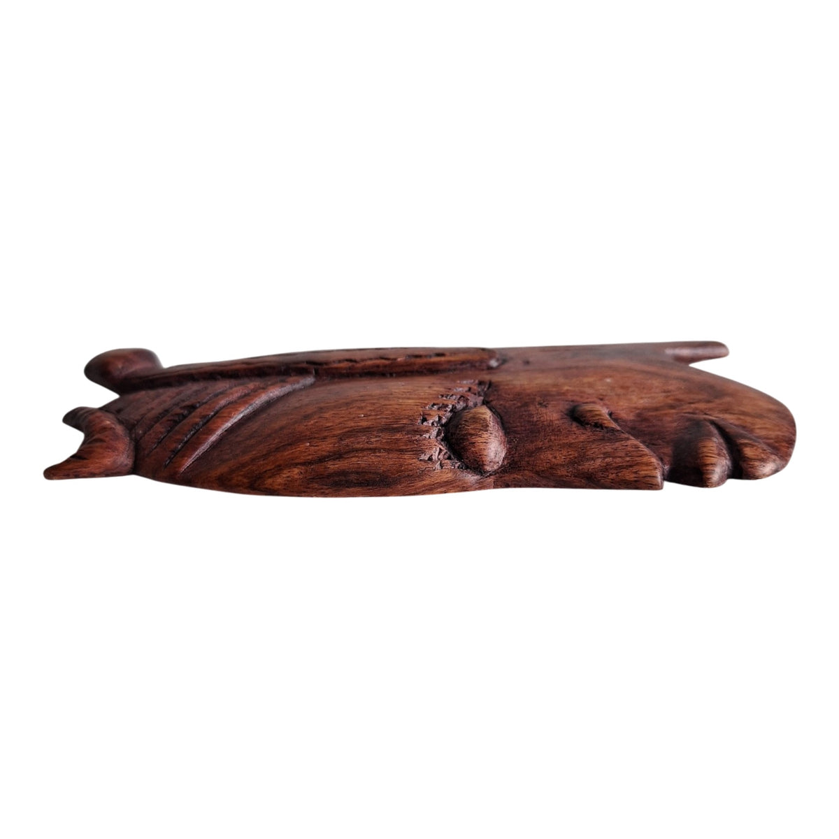 Houten wanddecoratie - vrouwenhoofd in profiel met haardecor