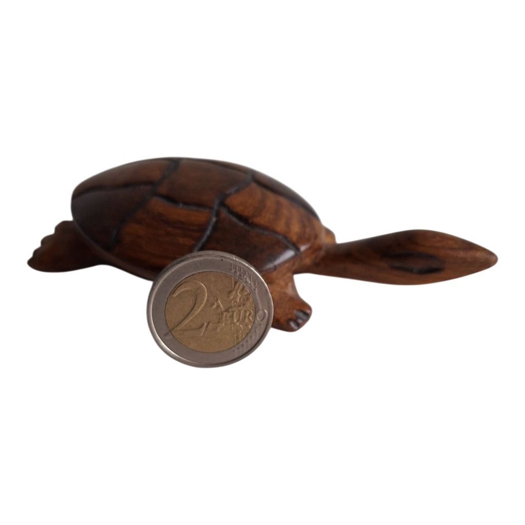 Handgesneden houten schildpad - Afrikaans dierbeeldje