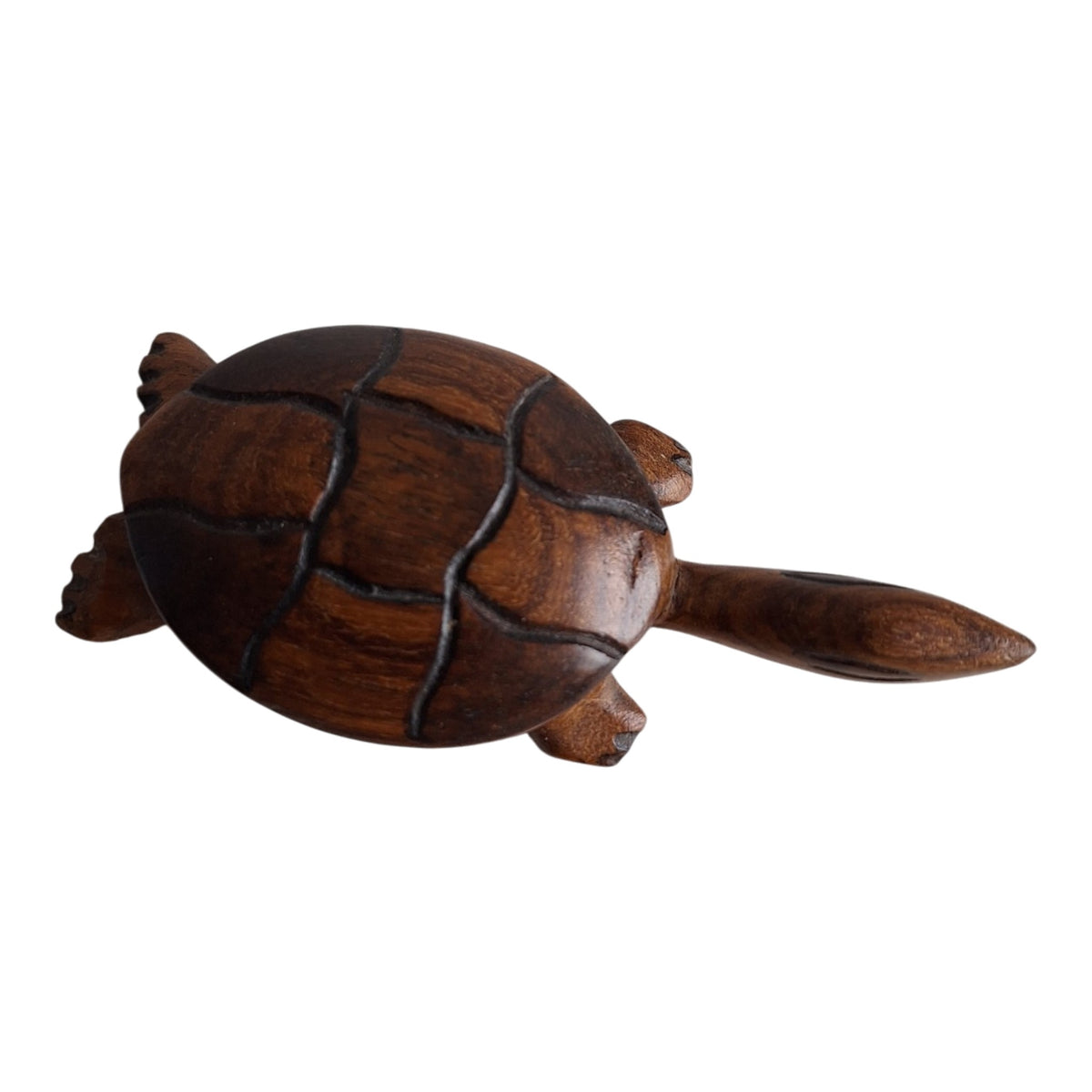 Handgesneden houten schildpad - Afrikaans dierbeeldje