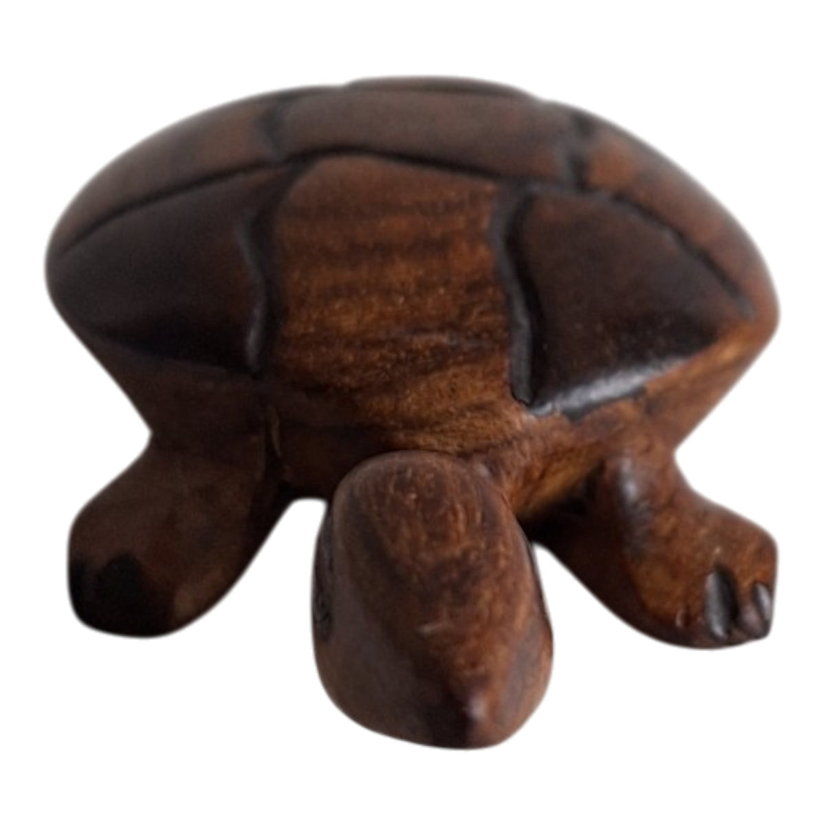 Handgesneden houten schildpad - Afrikaans dierbeeldje