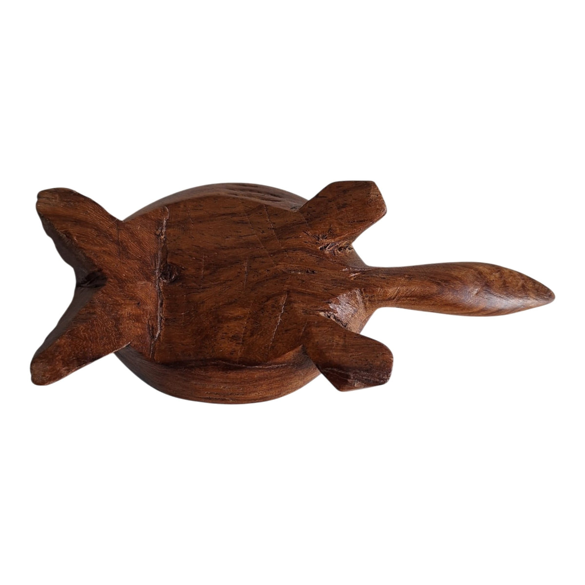 Handgesneden houten schildpad - Afrikaans dierbeeldje