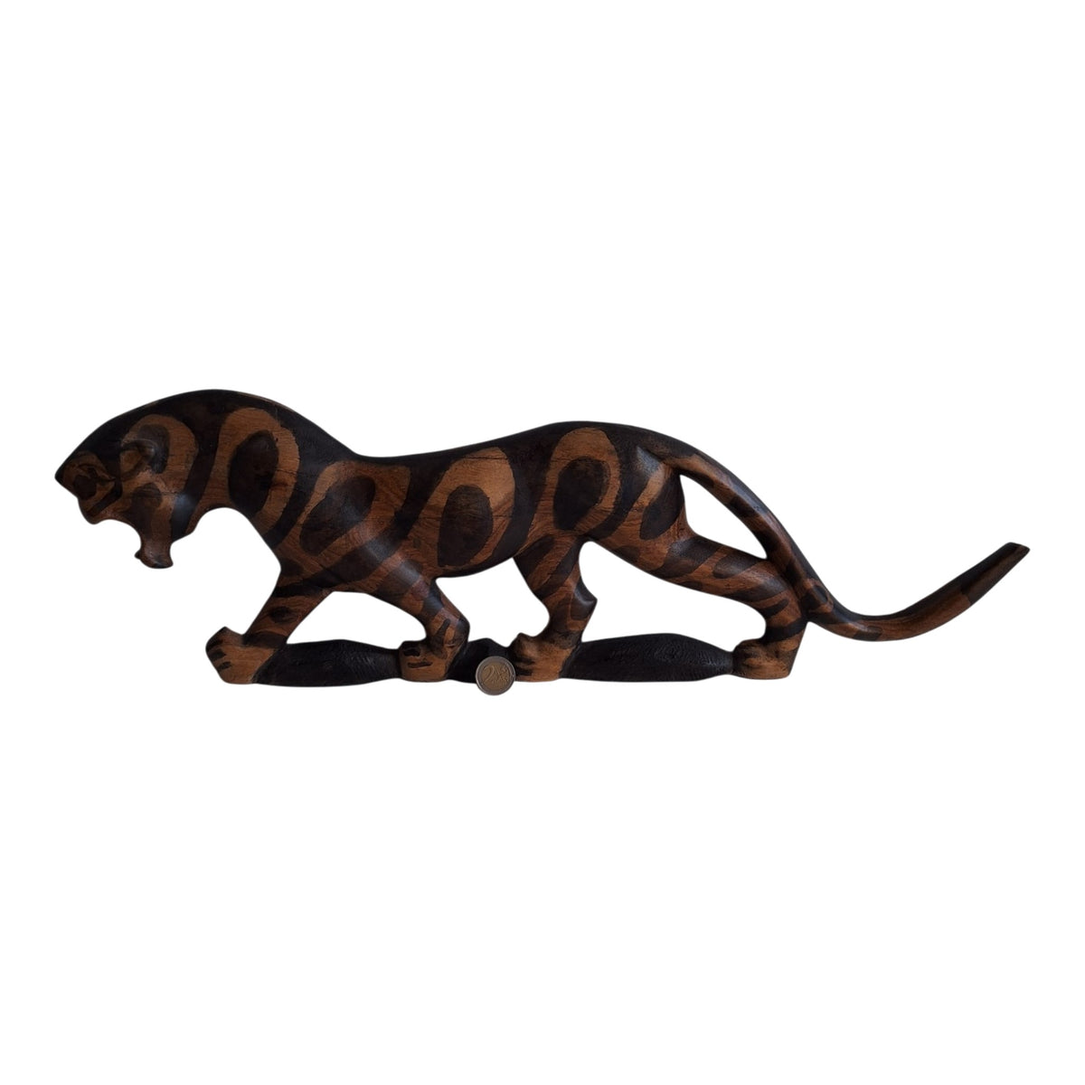 Houten tijger voor aan de muur - houtsnijwerk uit Kenia