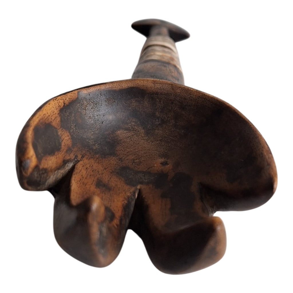 Houten opschepbestek - handvat met waterbuffelbeen
