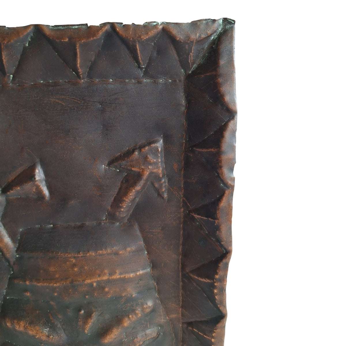 Koperkleurige Afrikaanse wandplaat - gestileerd masker