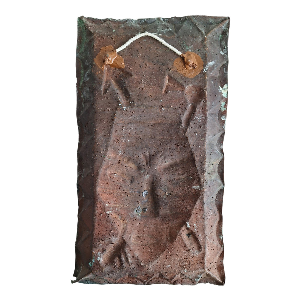 Koperkleurige Afrikaanse wandplaat - gestileerd masker