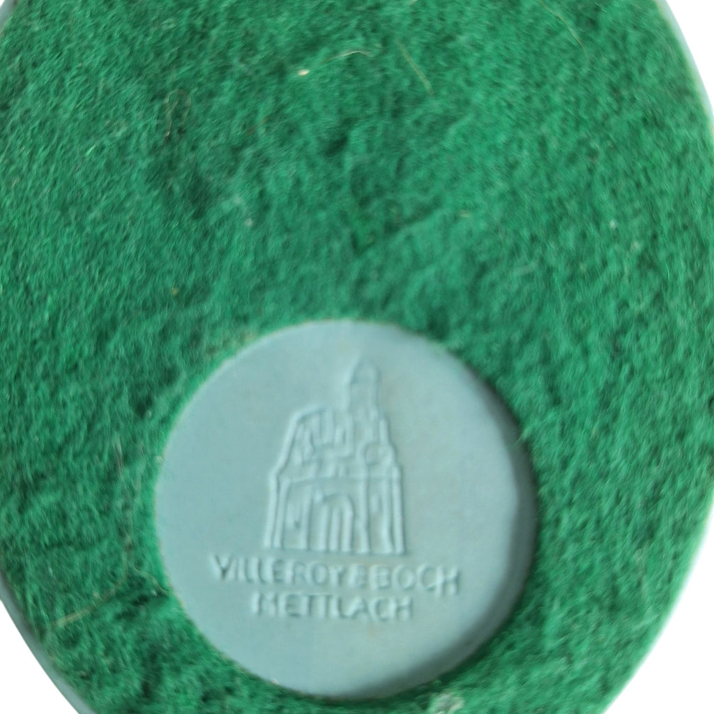 Villeroy & Boch Mettlach wandmédaillon - zeegroen met wit reliëf