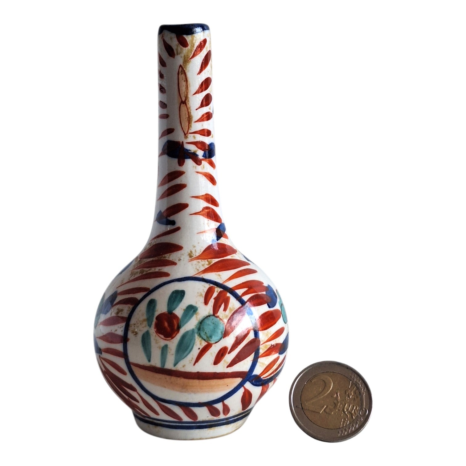 Imari Röhrenvase – Zwiebelförmige Miniaturvase, japanisches Porzellan, Meiji-Periode