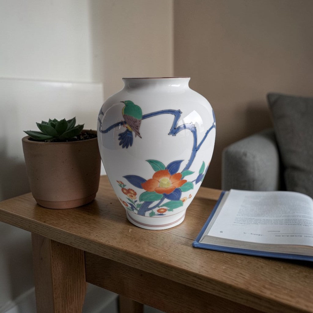 Koransha Sakaida Kakiemon Vase – Handbemalt, Signiert, Japan 1982