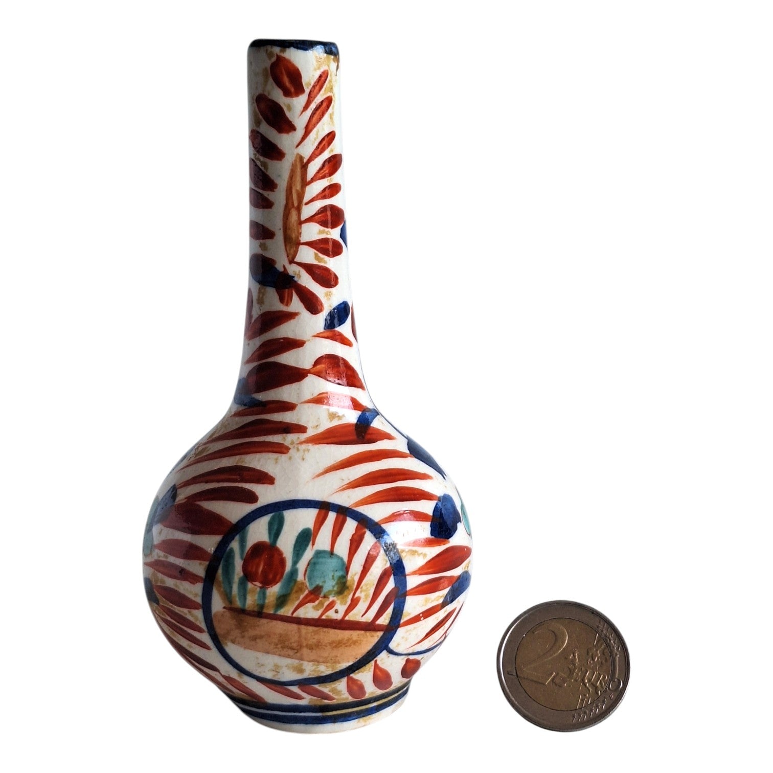 Imari Pfeifenvase – Eulenähnliche Miniaturvase, japanisches Porzellan, Meiji-Periode