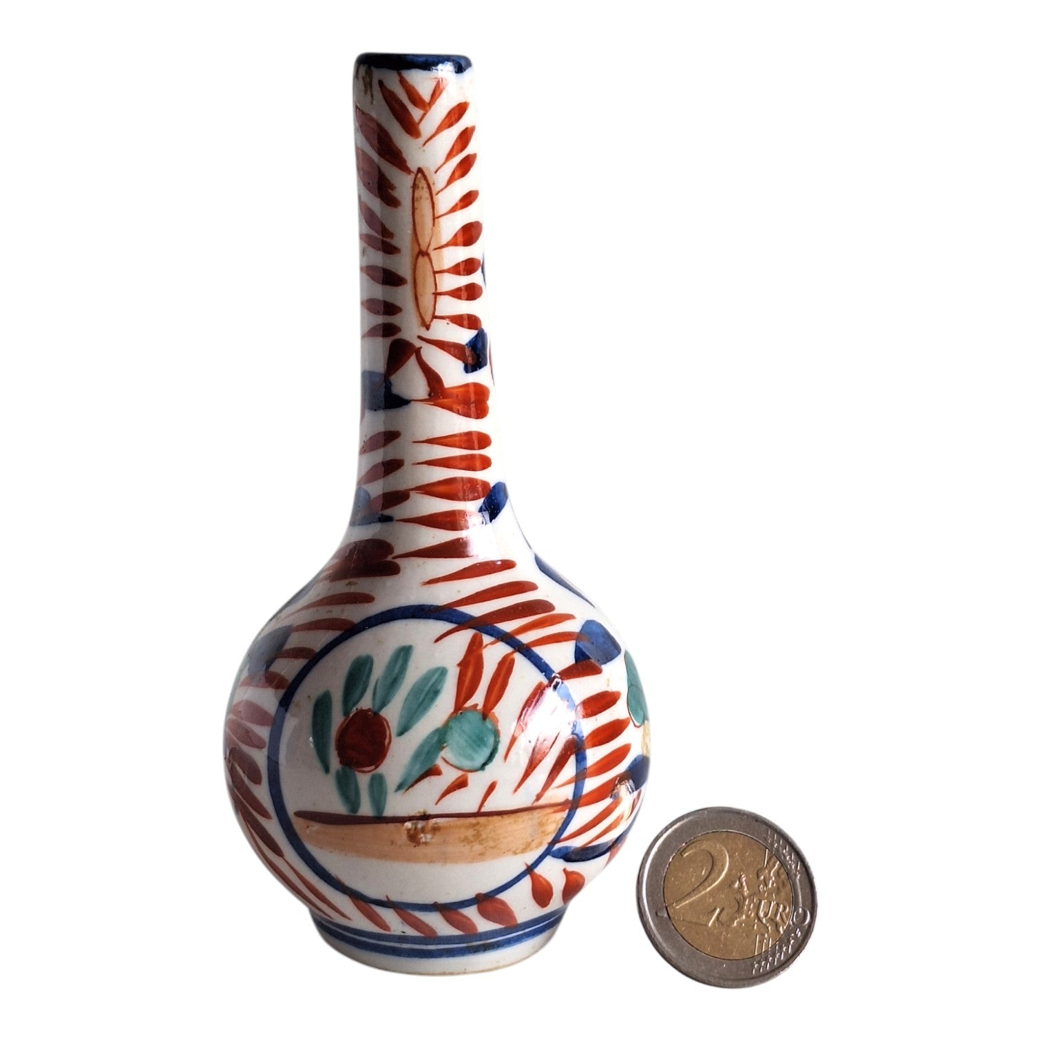 Imari Pfeifenvase – Eulenähnliche Miniaturvase, Japanisches Porzellan, Meiji-Zeit