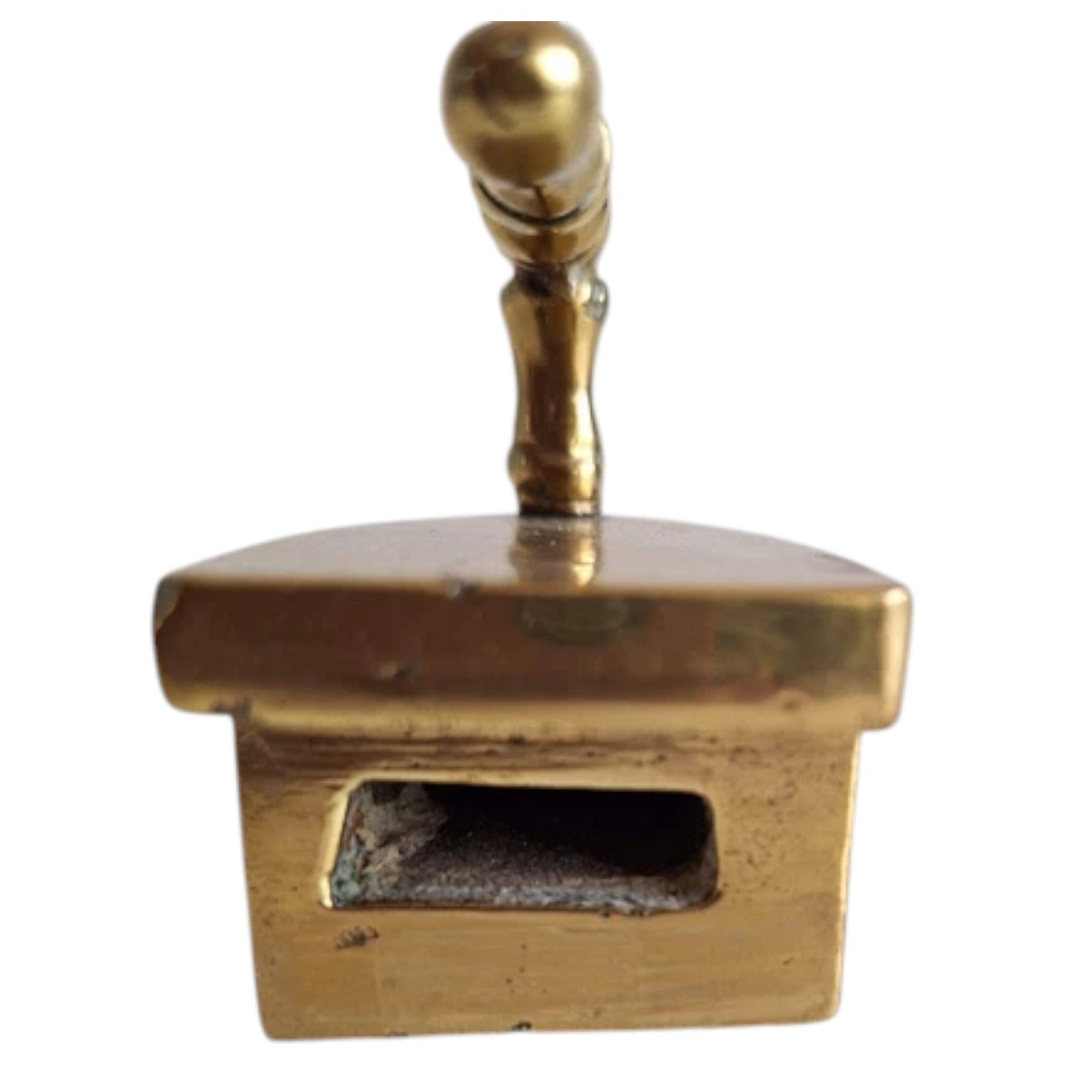 Miniatur Vintage Kupferbügeleisen massives Messing Kragenbügeleisen