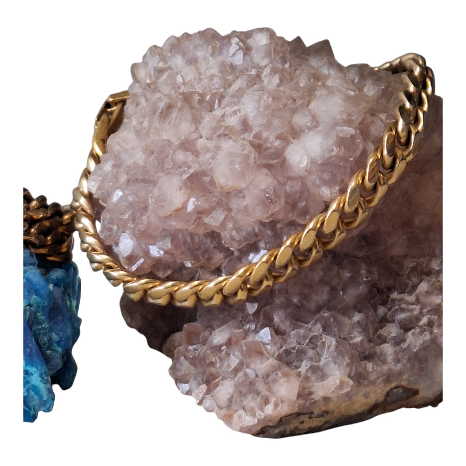 Set aus zwei goldfarbenen Damen-Gliederarmbändern – fein und breit