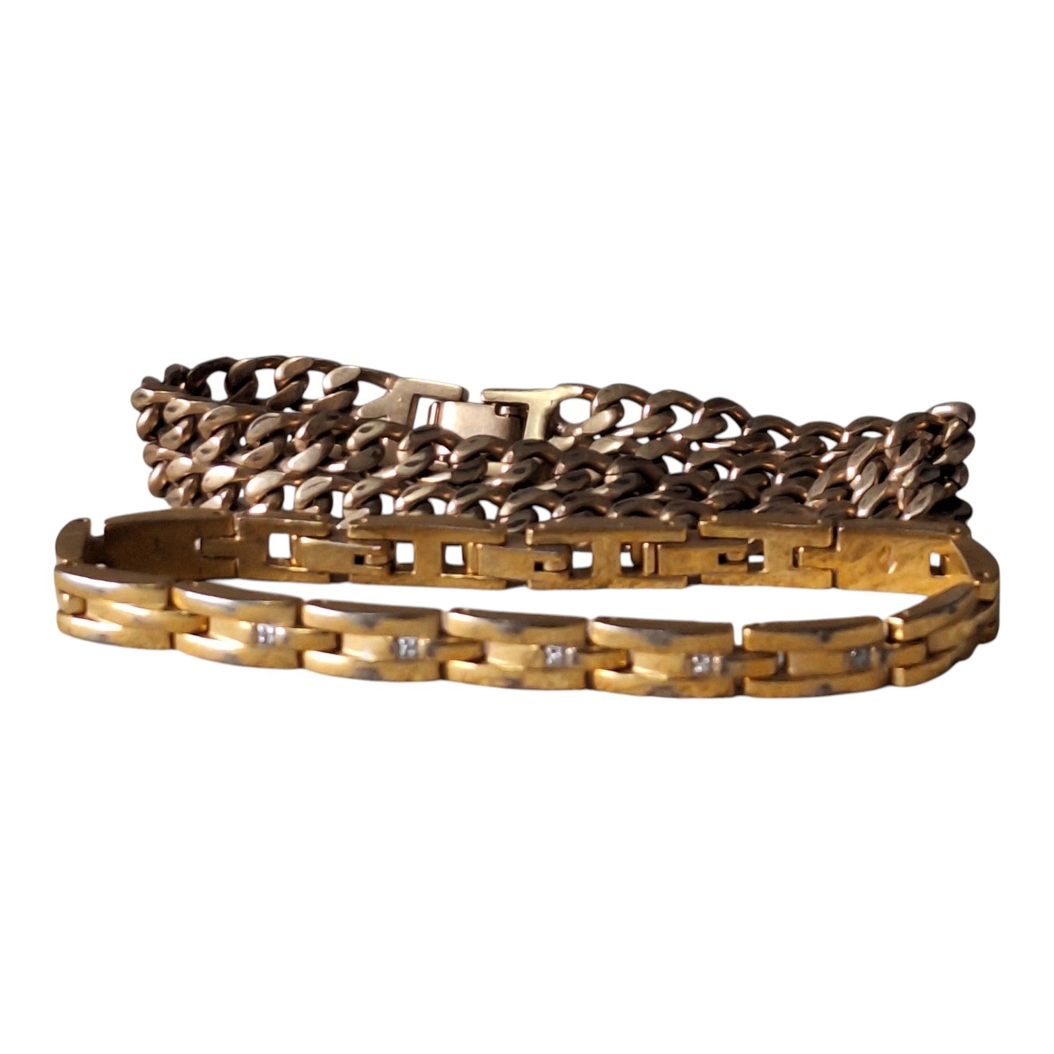 Set aus zwei Damen-Gliederarmbändern – verschiedene Breiten
