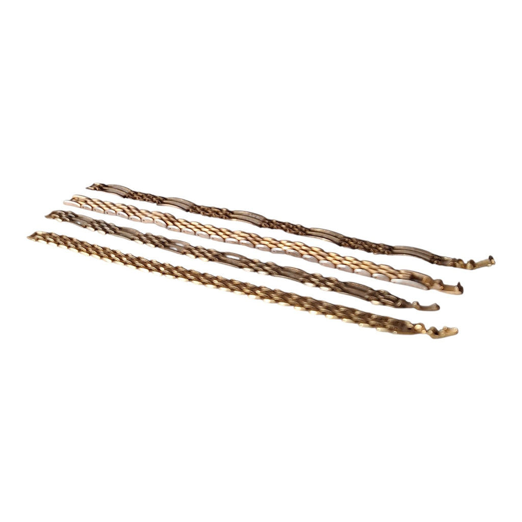 Set aus vier Damen-Gliederarmbändern — Feine Gliederkette, 17 cm