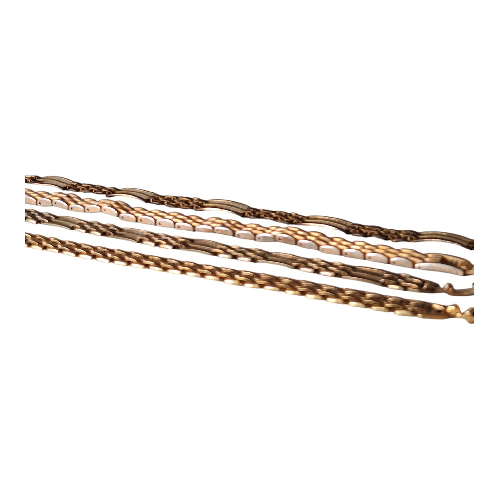 Set aus vier Damen-Gliederarmbändern — Feine Gliederkette, 17 cm