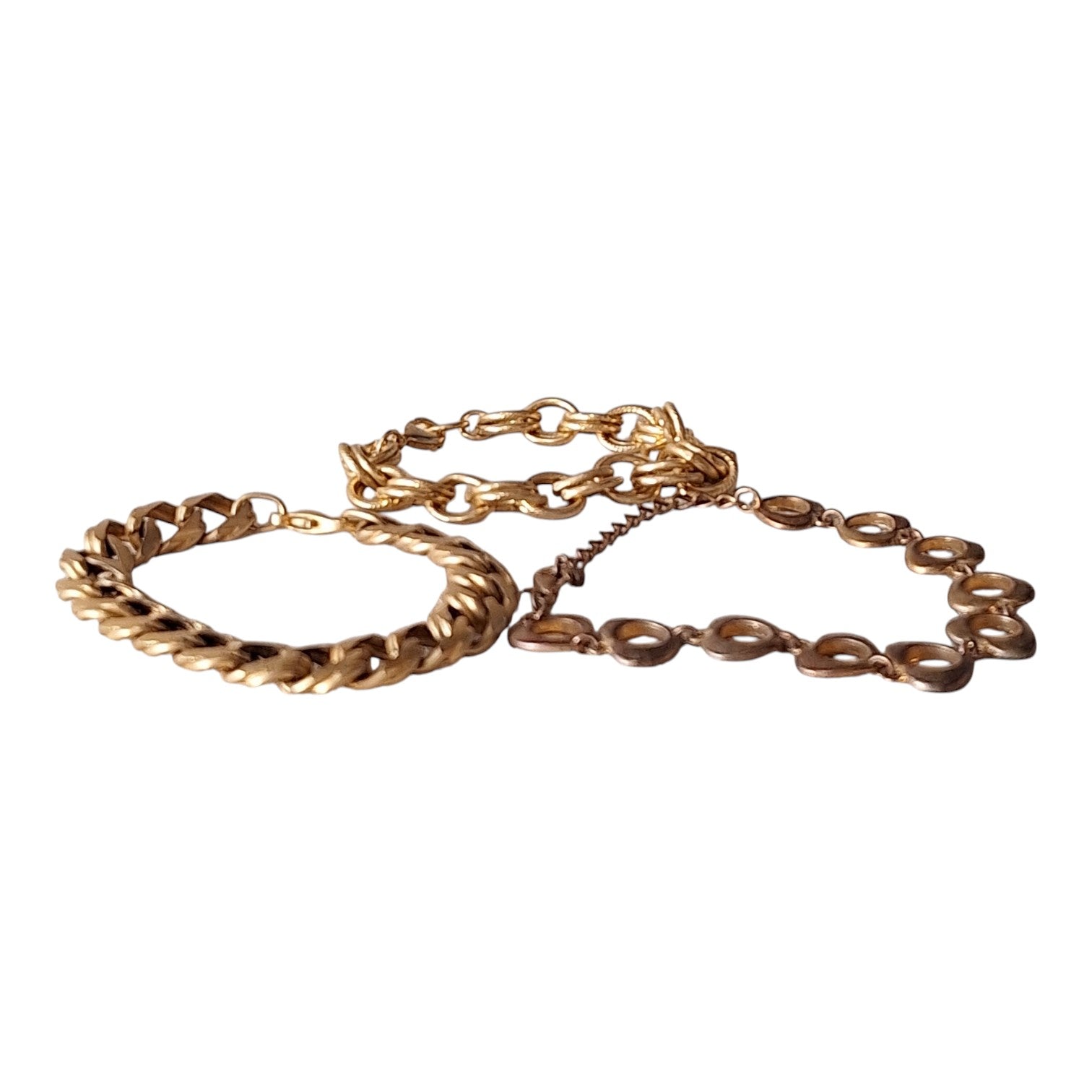 Set aus drei Damen-Gliederarmbändern – Verschiedene Größen