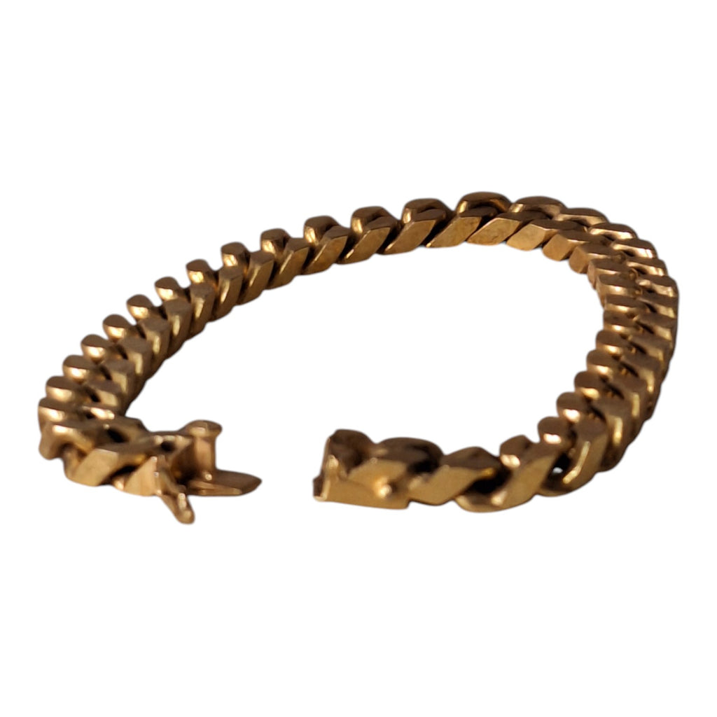 Breites, goldfarbenes Gliederarmband für Herren — 80er-Jahre-Stil