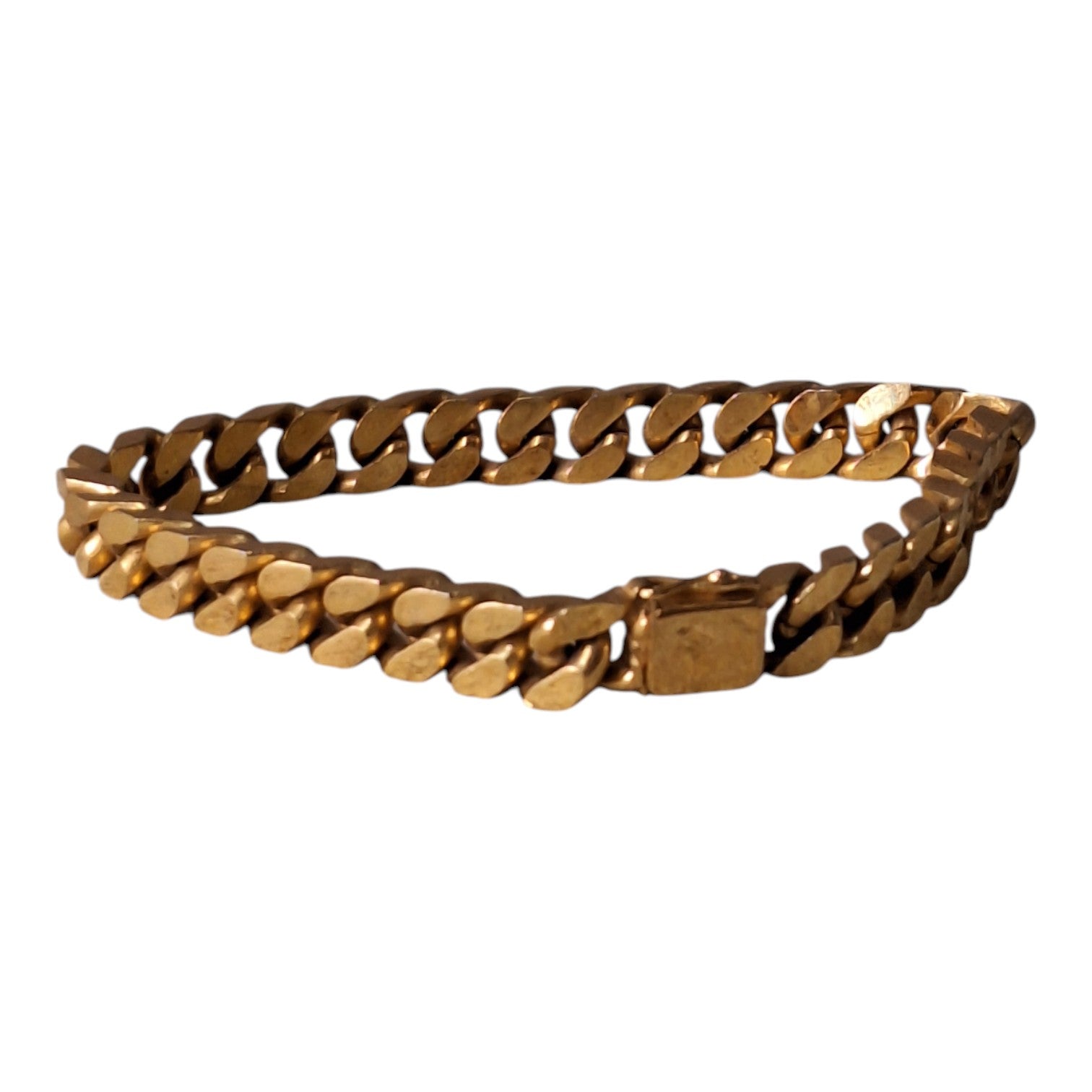 Breites, goldfarbenes Gliederarmband für Herren — 80er-Jahre-Stil
