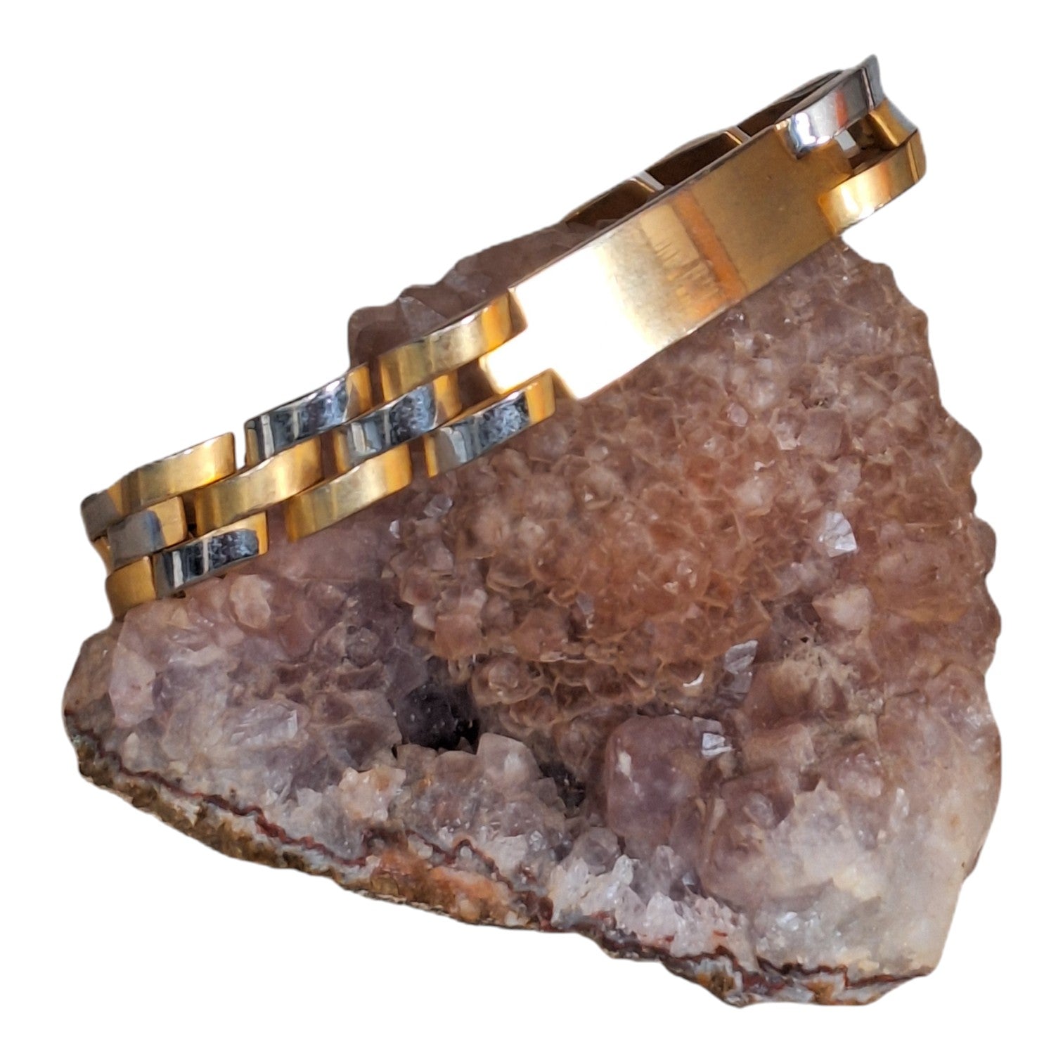 Goldfarbenes Herren-Gliederarmband mit Namensschild — 80er Jahre, gemarkt AC