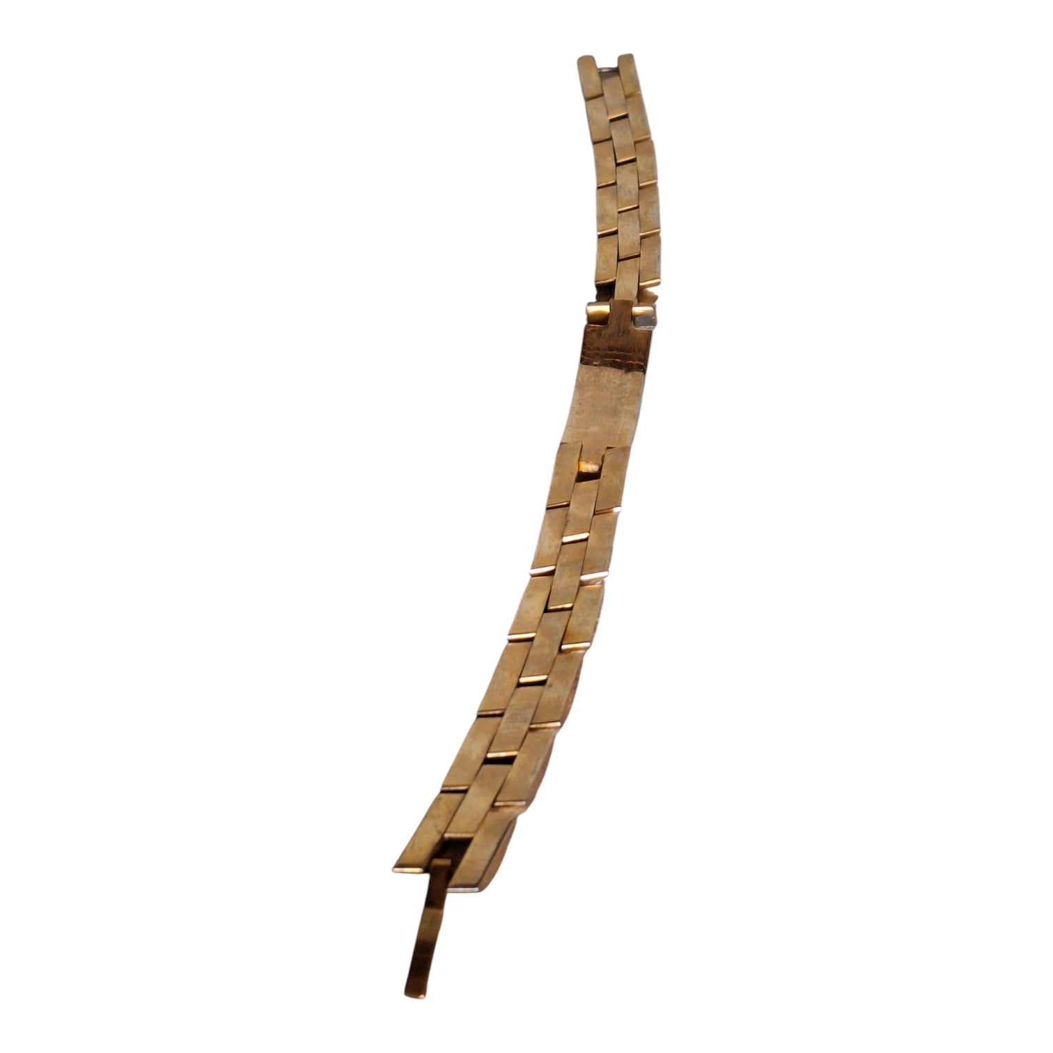 Goldfarbenes Herren-Gliederarmband mit Namensschild — 80er Jahre, gemarkt AC