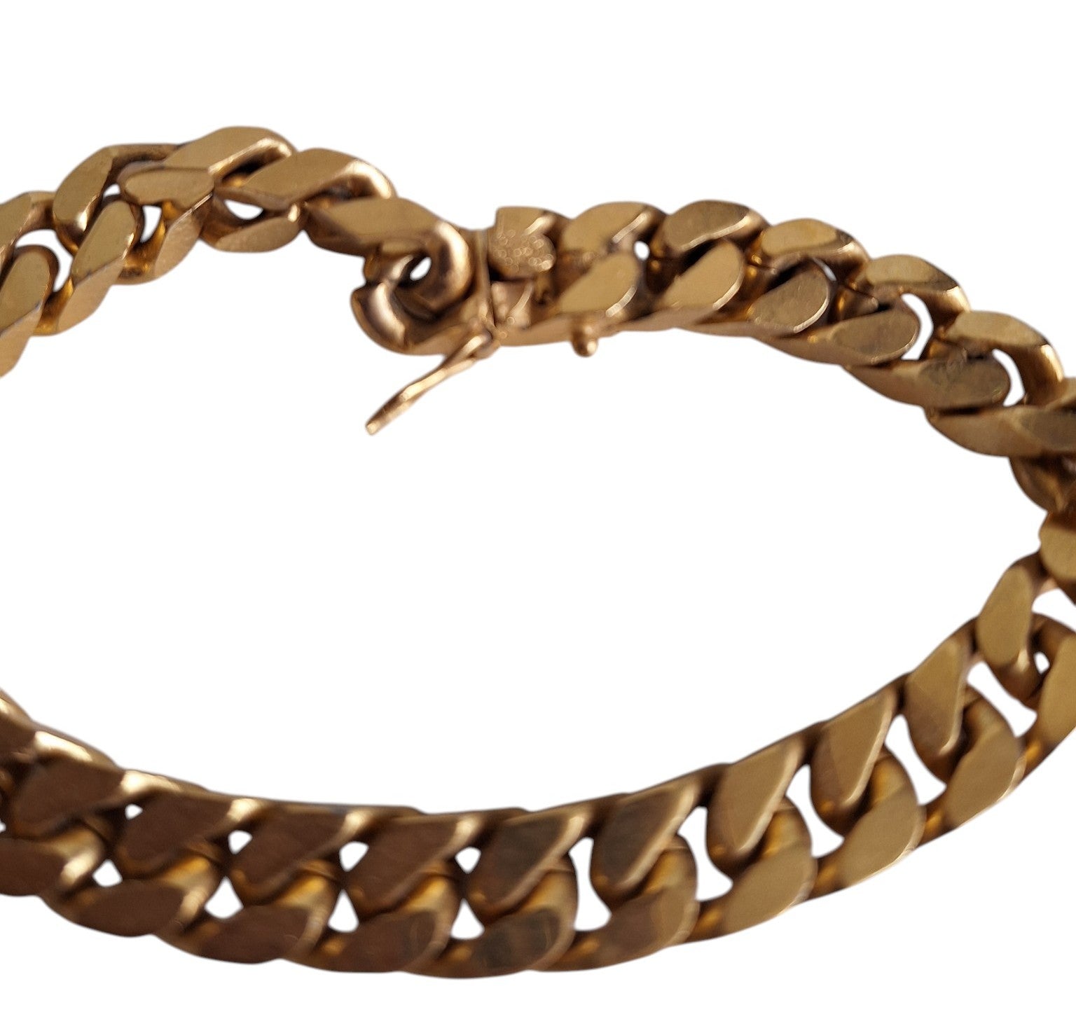 Breites, goldfarbenes Gliederarmband für Herren — 80er-Jahre-Stil