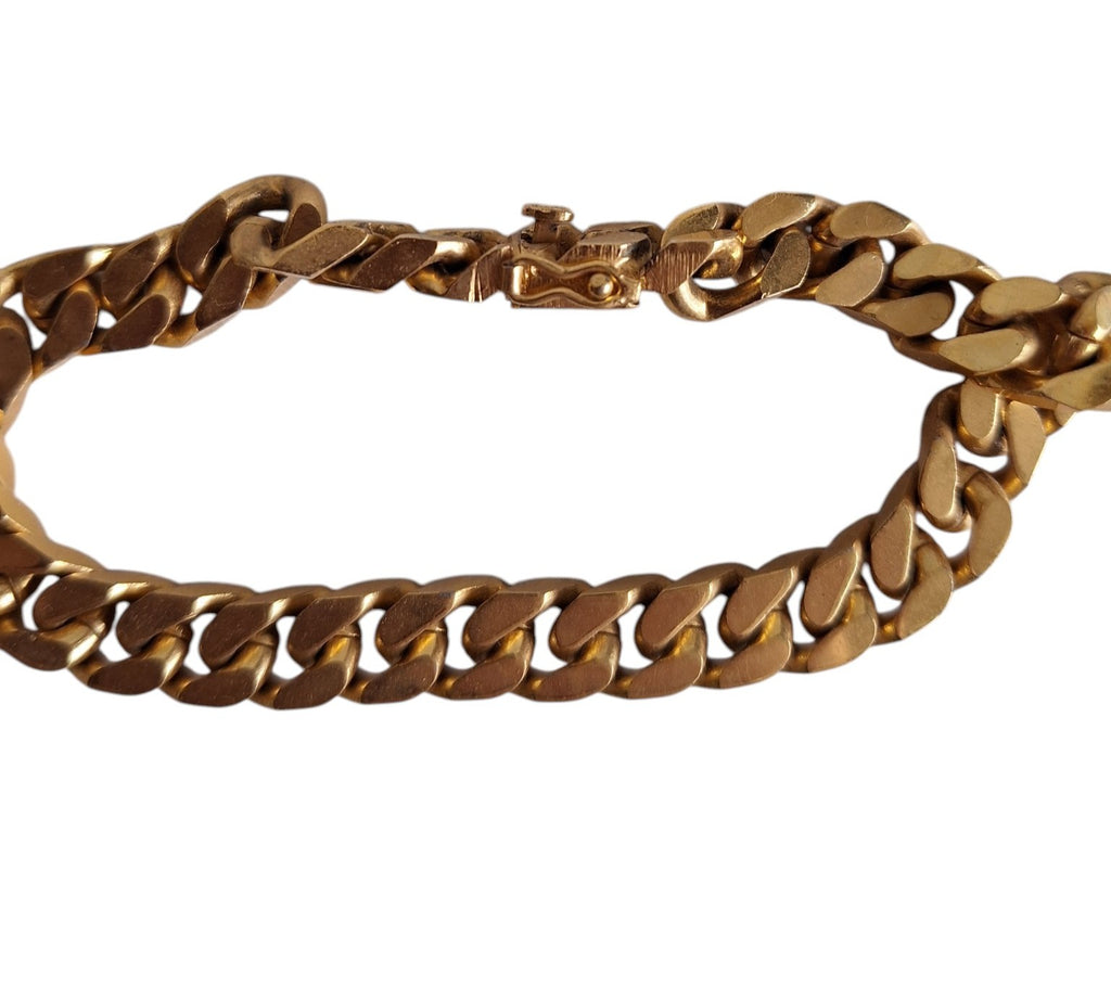 Breites, goldfarbenes Gliederarmband für Herren — 80er-Jahre-Stil