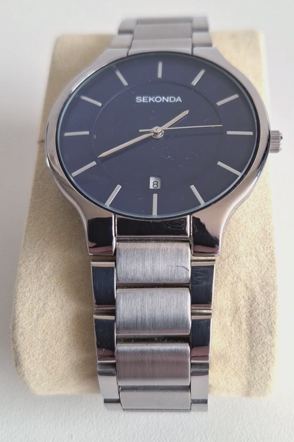 Sekonda herenhorloge - blauw wijzerplaat met datumaanduiding, 39mm
