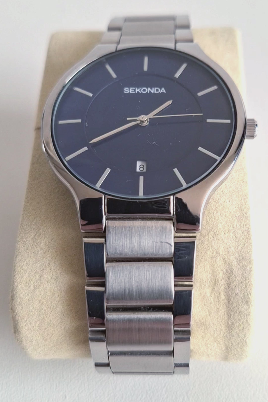 Sekonda herenhorloge - blauw wijzerplaat met datumaanduiding, 39mm